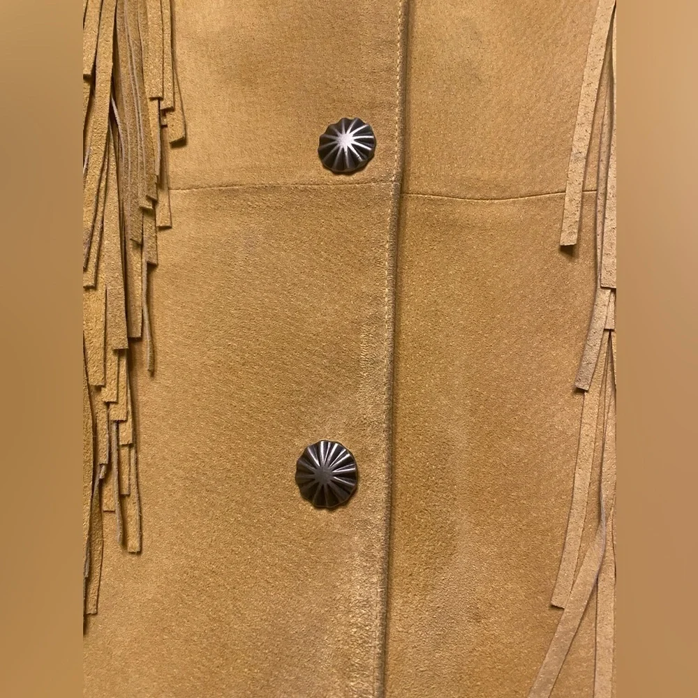VTG Cripple Creek Golden Tan Fringe Leather Jacket
